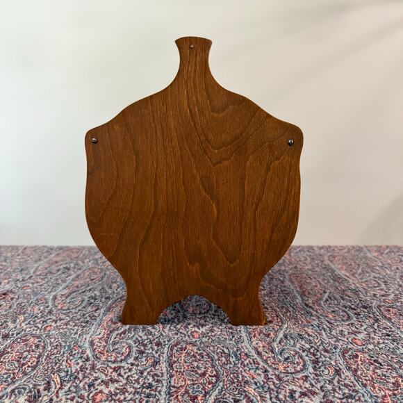 Vintage Curved Wood Sewing Kit Basket Box Handle Double Door - Picture 3 of 16